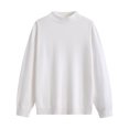 thumbnail image 4 of Zylanna Men Mock Neck Sweater, Soft Long Sleeve Warm Solid Color Pullover Knit Jumper for Daily Wear White, 4 of 8
