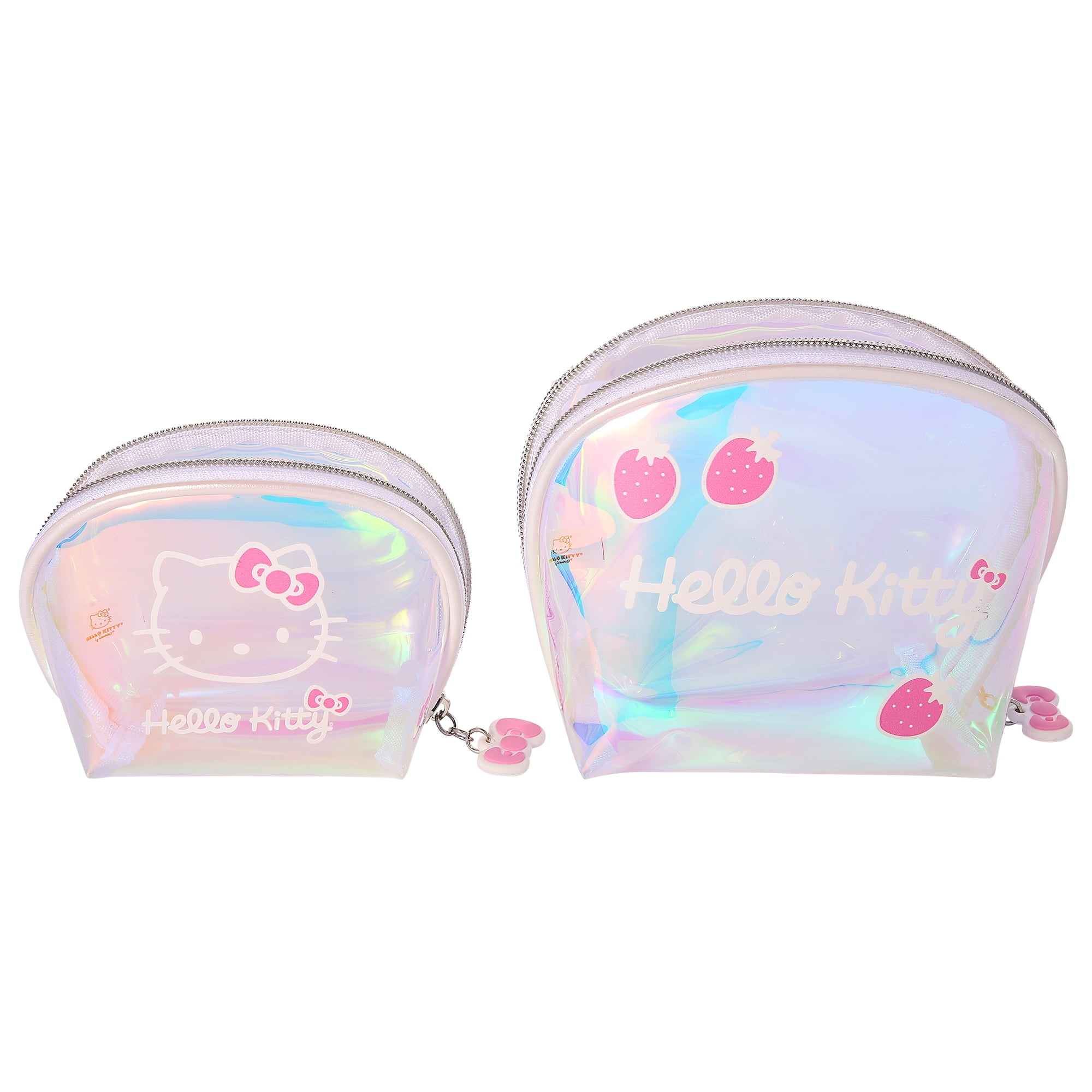 Hello Kitty Official License Large and Small Clear Cosmetic Travel Bags
