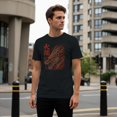 thumbnail image 3 of Smartprints Fire Dragon Kanji Japanese Art Men's T-Shirt Black, Cotton, S, 3 of 4