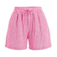 thumbnail image 5 of BLVB Elastic Waist Summer Shorts for Women Trendy Cute Casual Short Bottoms Plaid Beach Vacation Clothes with Pockets, 5 of 5