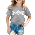 thumbnail image 1 of PMVFHDE Hauts à Manches Courtes pour Fille T-Shirts Graphiques pour Fille T-Shirts Amples d'Été pour Fille T-Shirts Imprimés Garçon et Fille Col Rond Manches Courtes Gris, 8-9 Ans, 1 of 3