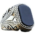 thumbnail image 5 of Hyasfey Men Ring Ancient Pattern Vintage Metal Carving Party Trendy Punk Zircon Ring Wedding Jewelry, 5 of 8