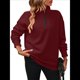 thumbnail image 3 of Sudaderas de Gran Tamaño para Mujer, Suéteres de Otoño, Sudaderas con Capucha de Moda, Jersey con Media Cremallera, Camisas de Larga, Ropa Vino Tinto S, 3 of 10