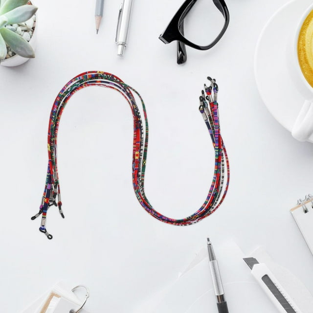 Minkissy Rentrée des Classes 6 Pcs Chaîne de Lunettes Mignonne Ethnique Gris Laine Rétenteur de Lunettes pour Femmes Antidérapant Lecture