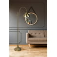 thumbnail image 2 of Grandview Gallery 64" Transitional Plated Gold Floor Lamp ft. Modern Dome Shade, Unique White Glass Bulb Cover, and Traditional Turned Details, 2 of 5