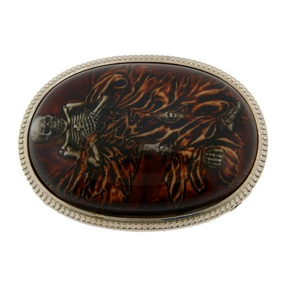 Skull Skeleton Belt Buckle in Grave 3d Style Tattoo Gothic Tribal Halloween Party Costume New