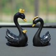 thumbnail image 2 of kurtrusly Résine Cygne Statue Figurines Sculpture Gâteau Tableau de Bord Décor Mini Noir, 2 of 8