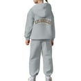 thumbnail image 5 of Gaexia Boys Sweatsuit Set Boys Sweat Suit Sweatshirt and Sweatpant Fall Outfits Loose Fit Hoodie Sets 2 Pieces Boys Tracksuit Size 18 Back To School Clothes for Boys,Grey,3-4 Years, 5 of 7