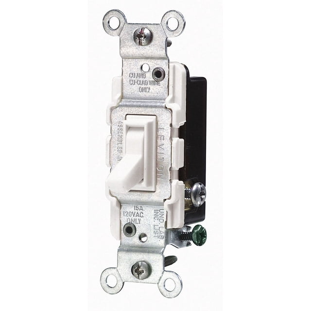 Interruptor Leviton CECOMINOD014991 blanco para interiores y exteriores