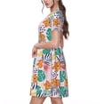 thumbnail image 2 of Disketp Tropical Plants para Vestido de Manga Corta para Mujeres, Vestidos de Verano para Mujeres, Casual y Holgado para la Playa, 2 of 6