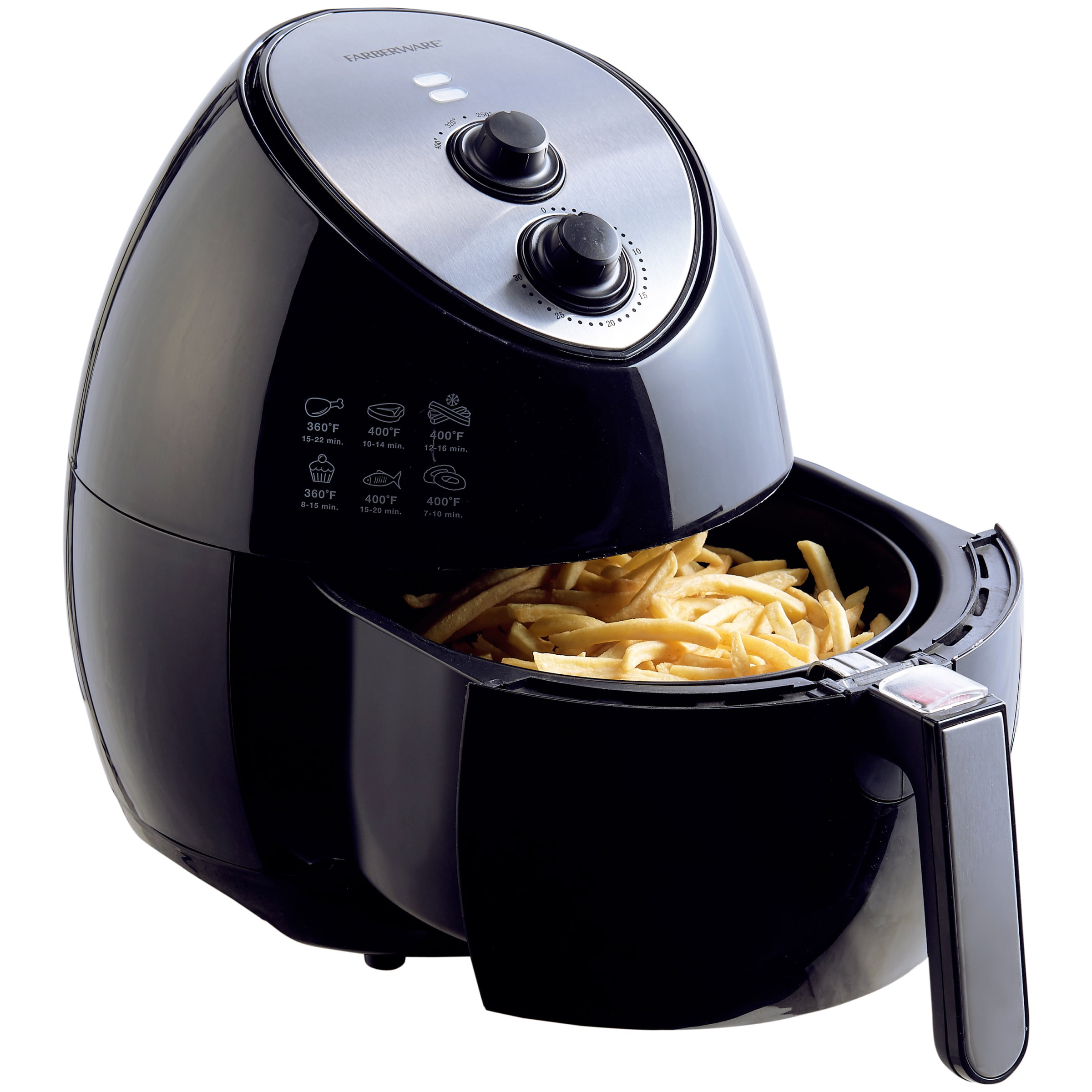 Duronic AF34 Air Fryer without Oil 2400W, 2 Baskets of 5L + 1 Basket of  10L, Transparent Windows and Built-in Lights, 10 Predefined Programs, Sync Cook Finish Function