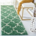 thumbnail image 2 of SAFAVIEH Venus Shag Waverly Trellis Runner Rug, Green/Ivory, 2'2" x 8', 2 of 8