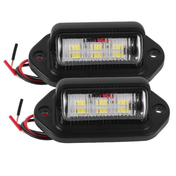 Raindrops Licence Plate Led Light Black ABS 2PCS