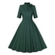 thumbnail image 1 of Puntoco Vestido Retro Hepburn Cuello Redondo Manga Corta Cinturón Falda Oscilante Verde M,Regalos Para Mujer Joven, 1 of 9