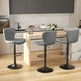thumbnail image 4 of Hawsaiy Modern Bar Stools Set of 4, Adjustable Faux Leather Upholstered Swivel Bar Stools, Counter Height Bar Chairs with Back for Kitchen Island, Smoke Gray, 4 of 10
