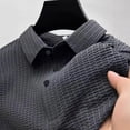 thumbnail image 3 of Men's Waffle Textured Polo Shirts Summer Short Sleeve Button Golf Shirt Stretch Moisture Wicking Performance Tee Collared Top, 3 of 5