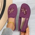 thumbnail image 4 of IEMIEMIEM Womens Orthopedic Shoes Arch Support Flower Embroidered Running Shoes Wide Width Non Slip Slip on House Shoes Knitted Mesh Stretch Comfort 2026 Orthopedic Shoes Purple 5.5 Wide, 4 of 6