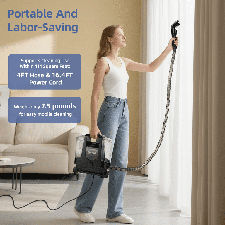 Slevoo Portable Carpet Cleaner with Pet Stain Remover photo 3