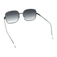 thumbnail image 7 of Womens Curved Concave Face Rectangle Oversized Metal Rim Sunglasses Black - Smoke, 7 of 7