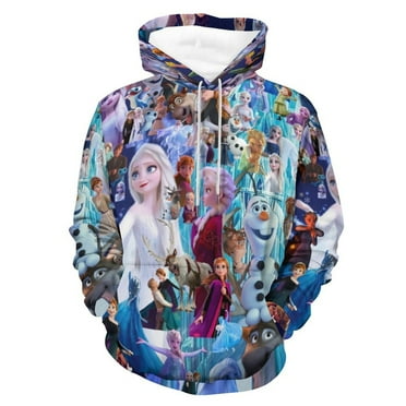 Unisex Hoodies Frozen-Anna And Elsa Hoodies for Men and Women,Pullover Sweatshirts Cool Novelty Hoodies with Big Pockets,S