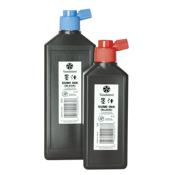 Yasutomo Permanent Liquid Sumi Ink, 12 Ounces, Black
