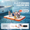 thumbnail image 3 of Muelle flotante inflable VEVOR de 8 x 6 pies con escalera y bolsa, 3 of 9