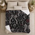 thumbnail image 5 of decorative motif Rose Moon Lace Bows Dark Romantic Black, Warm Flannel Blanket for Living Room and Bedroom, Mystical Celestial Art Scene, Celestial Art Lovers Valentine's Day Gift, 5 of 9