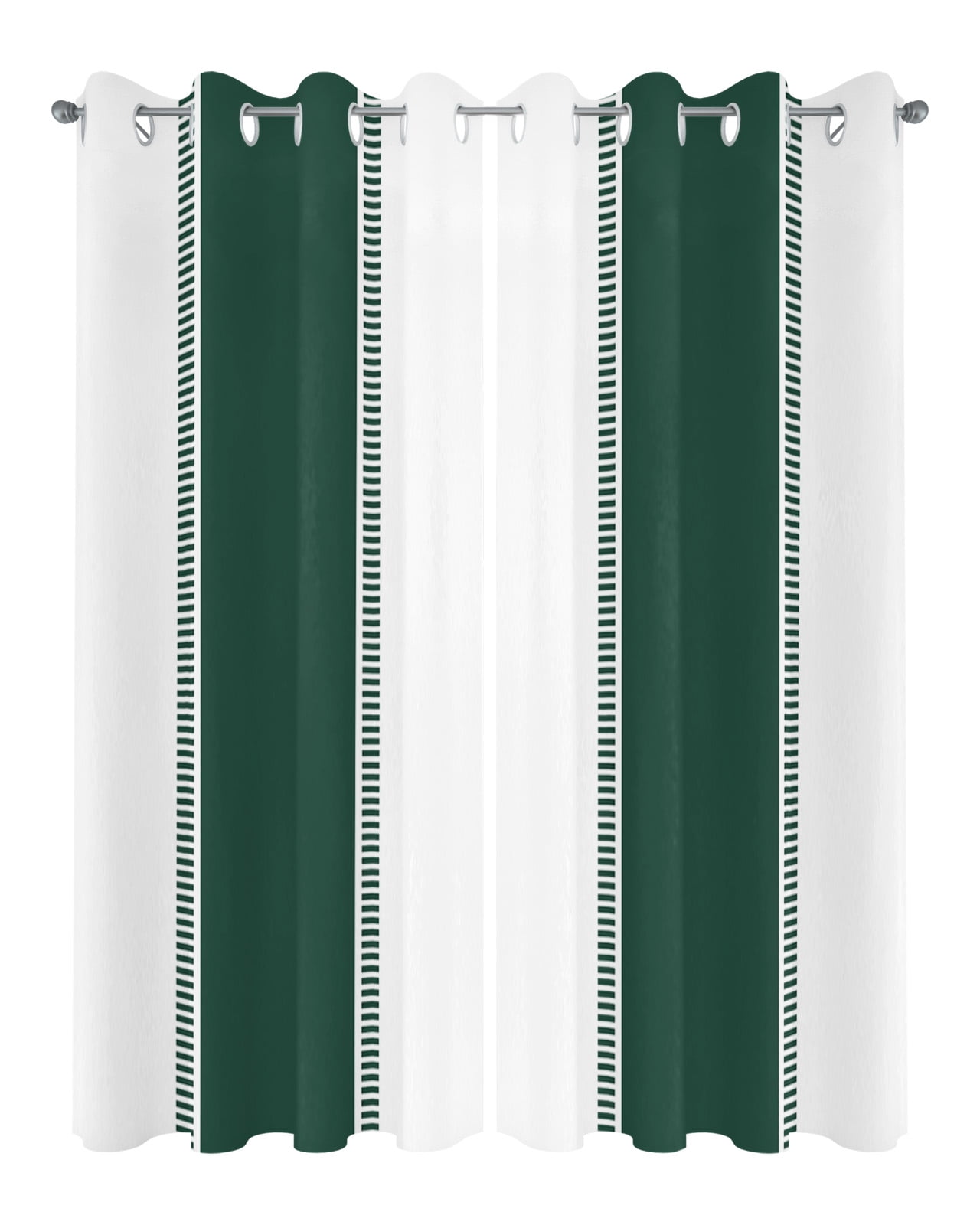 Green Solid Color Texture Outdoor Curtains for Patio, Simple Green Stripes Privacy Drapes Grommet Waterproof Outside Curtains for Porch/Cabana/Balcony 54"x 108", 2 Panel