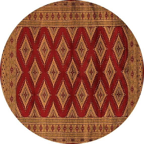 Ahgly Company Indoor Round Persian Orange Traditional Area Rugs, 4' Round