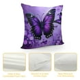 thumbnail image 4 of Lovely Purple Butterflys Throw Pillow,Soft Square Cushion Case for Couch Sofa Bed Bedroom Living Room,, 4 of 5