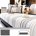 thumbnail image 3 of LKJYER Luxury Sectional Couch Cushion Cover for Furniture Protect,Washable Sofa Cover for Sofa,Striped Chenille Non-Slip Sofa Slipcover,Couch Protector for Dog, 3 of 7
