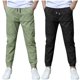 thumbnail image 1 of Odeerbi 2 Pack Boys Summer Cotton Linen Jogger Pants Casual Lightweight Elastic Waist Drawstring Sweatpants Para 3-13 Años, 1 of 9