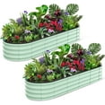 thumbnail image 2 of Oval Shape Raised Garden Bed,Galvanized Raised Bed,Garden Boxes Outdoor,Open-Ended Base Galvanized Planter,Planter Raised Boxes,Metal Garden Box for Vegetables, Flowers,Rubber Edge, 2 of 9