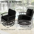 thumbnail image 2 of ASJMR 2PCS Aluminum Armrest Sofa with 2 Swivel Rocking Chairs & 45" Fire Pit Table & Glass Top Table,Outdoor Patio Furniture Conversation Set,Black, 2 of 7