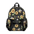 thumbnail image 3 of Sunflower and Bee Black Pattern Cute School Backpack Bag for School with Padded Back and Adjustable Shoulder Straps 15.25"x11.5"x5.25", 3 of 5