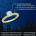 thumbnail image 2 of Gem Stone King 14K Yellow Gold Sky Blue Aquamarine and Lab Grown Diamond Engagement Ring for Women | 0.91 Cttw | Round 6MM | Gemstone March Birthstone | Size 7, 2 of 6