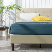 Zinus Shalini 41 Upholstered Platform Bed, Beige, Full
