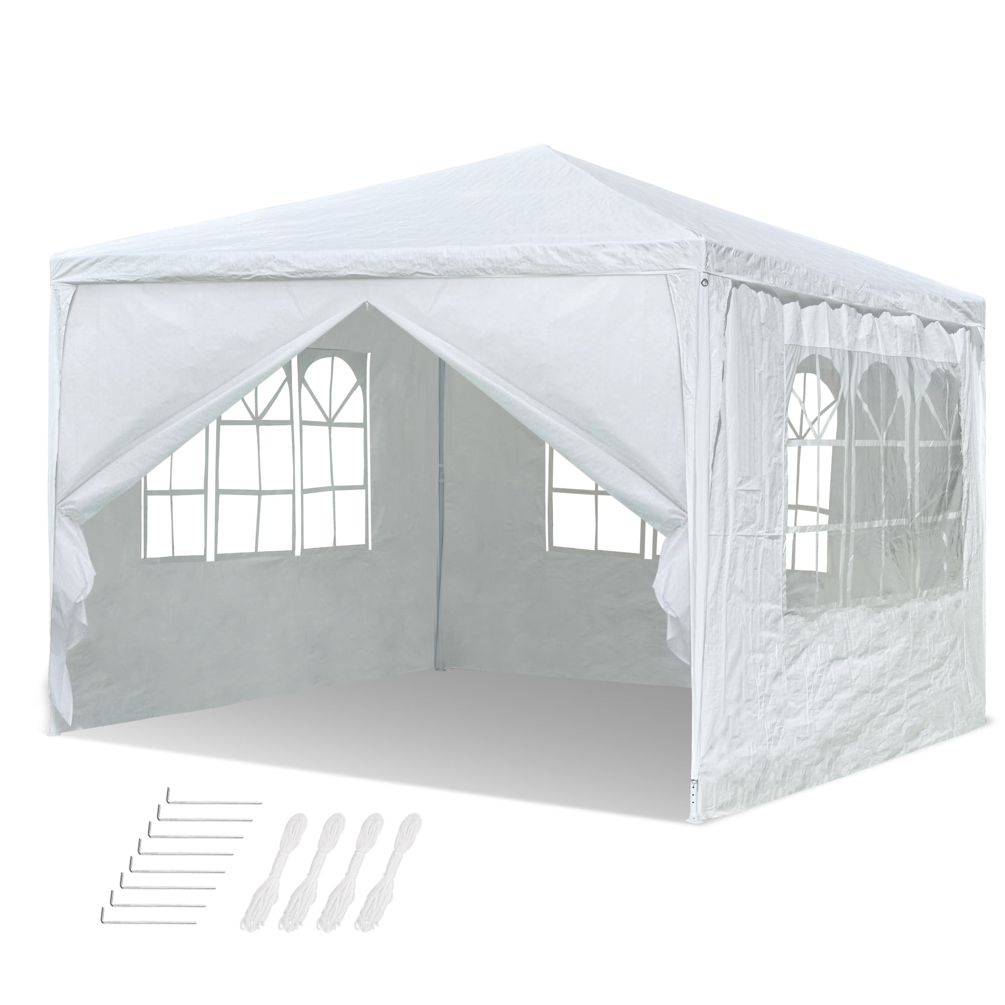 Yescom 10x10 White Outdoor Wedding Party Patio Enclosed Canopy Tent w Removable Side Wall Canopy for Fetes Event Walmart