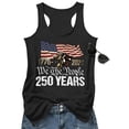 thumbnail image 5 of 250th Anniversary Tank Top for Women 1776-2026 - We the People Vintage Eagle American Flag Scoop Neck Sleeveless Tee - Patriotic Independence Day Graphic Top Black L, 5 of 8