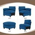 thumbnail image 3 of JUSTLET Modular Sectional Sofa, L Shaped Corduroy Sofa Couch, Modular Sectionals with Ottomans, 4 Seat Sofa Couch with Chaise for Living Room Bedroom, Navy, 3 of 10