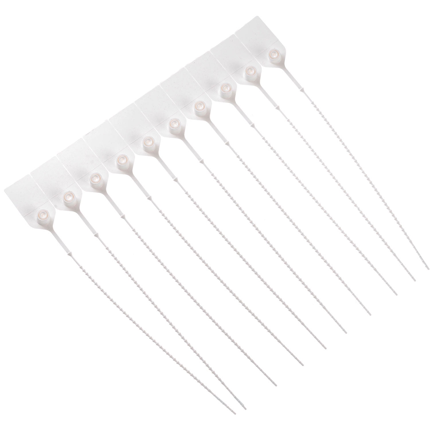 Global Industrial 670483WH Adjustable Extinguisher Tamper Seal, White - 9 in. - Pack of 100