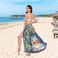 thumbnail image 6 of FORMRS Womens Long Sarong Beach Wrap Semi-Sheer Bikini Skirt Bathing Swimsuit Cover Up, Sunshine Goldfish, 6 of 7
