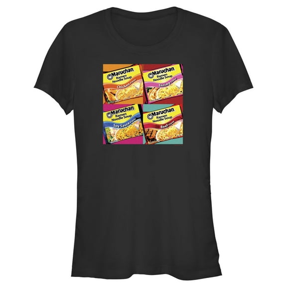 Junior's Maruchan Ramen Pop Panels  Graphic Tee Black 2X Large