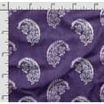 thumbnail image 2 of Soimoi Asian Paisley Print, Poly Taffeta Fabric, Decor Sewing Fabric by The Yard 56 Inch Wide, Decorative Fabric for Outdoor Upholstery, Umbrellas and Home Accents, Purple, 2 of 5