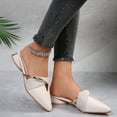thumbnail image 4 of Miluxas Women's Pointed Toe Slingback Flats Two Toned Low Heel Pumps Comfortable Work Dress Shoes Beige 7.5(40), 4 of 9