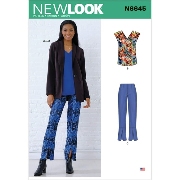 NEW LOOK Motif Couture N6645 - Veste et Pantalon Misses Taille : A (10-12-14-16-18-20-22)