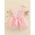 thumbnail image 4 of xiaxaixu Baby Girl Party Dress Short Sleeve Round Neck Floral A-Line Midi, 4 of 8