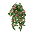 thumbnail image 2 of JingChun Artificial Pothos Potted Silk Petunia Flowers Faux Ivy Vine Plant Hanging for Shelf Home office Indoor Outdoor Garden Greenery Decor, 2 of 5