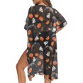 thumbnail image 5 of HELLHERO High Quality Fabrics Long Kimono Swimsuit Cover Up for Beach Breathable Free Size Bathing Suit Cover Up Halloween Icon Pattern, 5 of 6