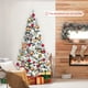 Gymax 7 Pieds Neige Artificielle Floqué Arbre de Noël Articulé Arbre de Noël avec Support en Métal – image 4 sur 10